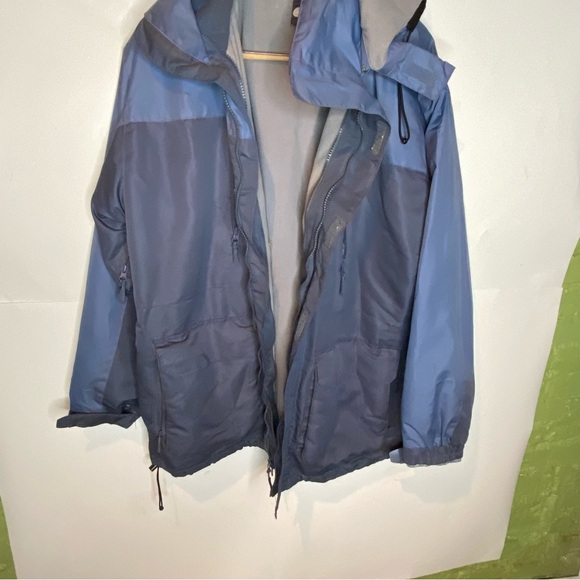 Athletic works lined nylon jacket with hood blue gray basic utility transition M - Picture 4 of 5